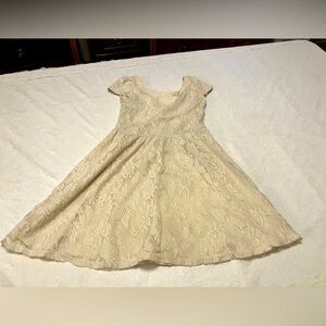 Mudd Laced lines dress, xsmall, cream, A-line, scoop back. Darling J